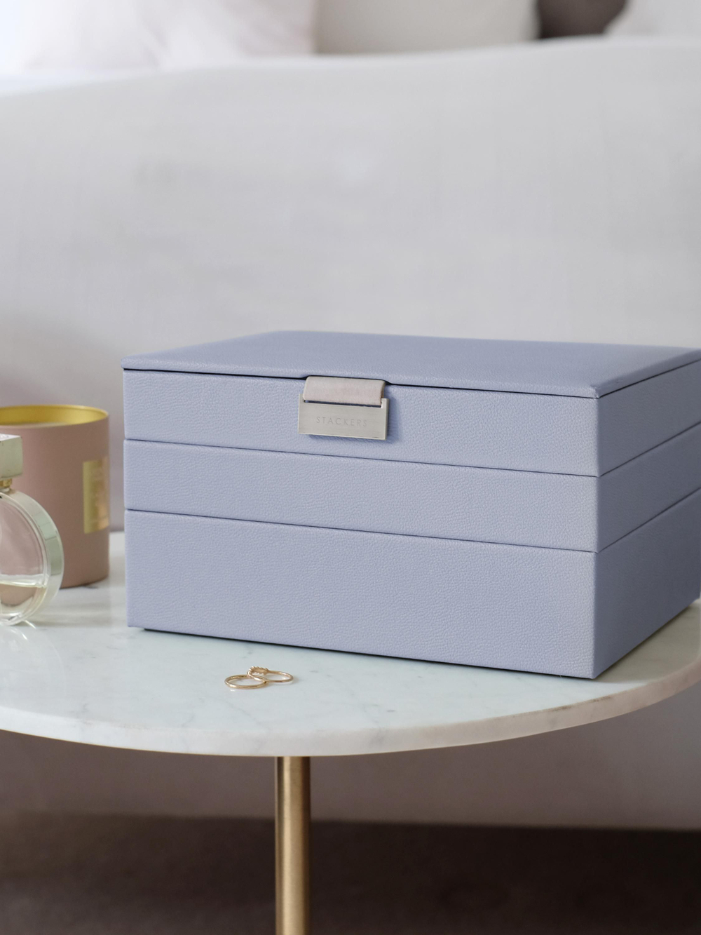 Органайзер для украшений и часов Stackers Classic Jewellery Box, 3 секции -Dove Grey & Rose (Navy Blue / темно-синий / Navy Blue / Органайзер с крышкой)