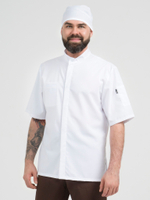 Белая мужская рубашка-китель "Мир" для повара и кондитера NVDesign