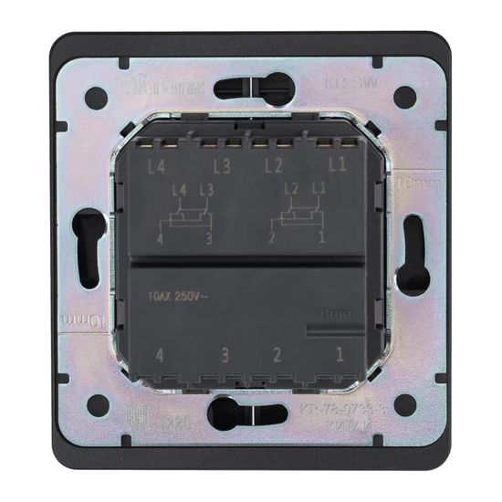 Выключатель ROUND 2 кл перекрестный (переключатель) 10А с/у оникс KRANZ