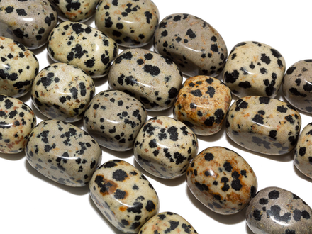 Бусины из далматиновой яшмы 12х17мм, прямоугольная галтовка