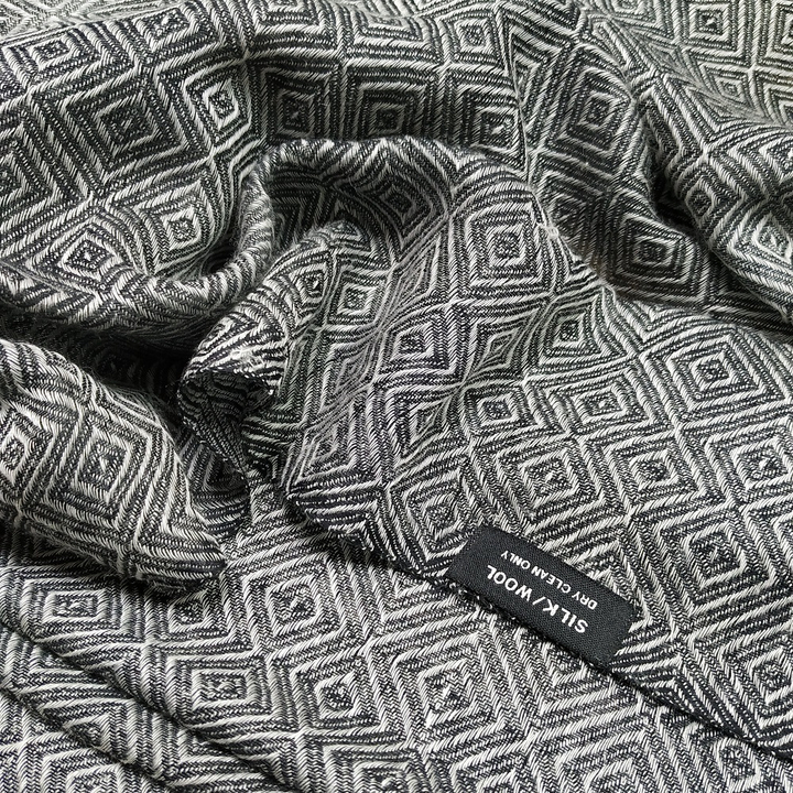 Палантин с бахромой шерсть, шелк, 70 х 200 см 2000000160955