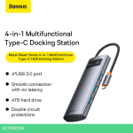 Док-станция Baseus Metal Gleam Series 4-in-1 (WKWG070013)