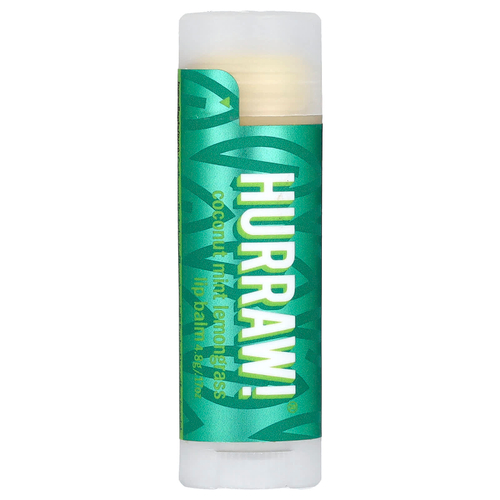 Hurraw! Balm, бальзам для губ, кокос, мята и лемонграсс, 4,8 г (0,17 унции)