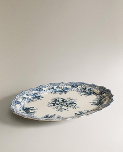 Zara Home блюдо сервировочное из фаянса, цвет синий, 40 см