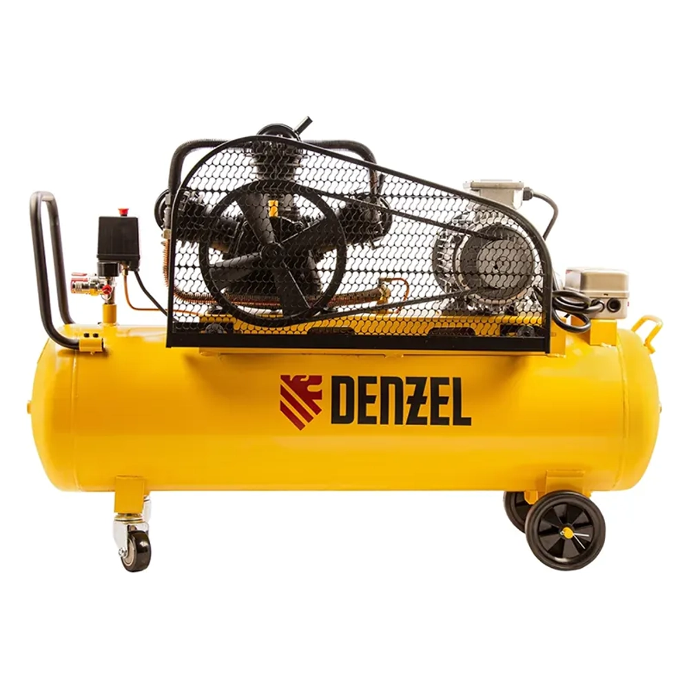 DENZEL BCW3000-T/100 компрессор воздушный 3.0 квт, ременный привод, 100 литров, 520 л/мин 58118