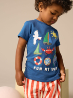 Футболка и шорты в комплекте для мальчика Next E63-611, Синий, Красный, Белый