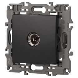 14-3101-05 ЭРА Розетка TV одиночная, IP20, Эра Elegance, антрацит | Elegance Антрацит