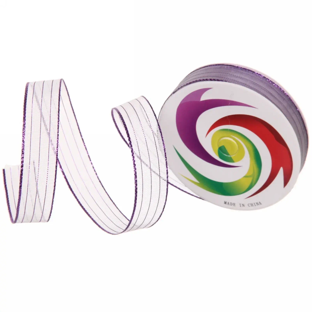 Лента для декорирования «Сияние» 1.5 см, 5 м, Фиолетовый (капрон)