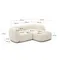 Модульный 2-местный диван Martina из флиса цвета экрю с правым шезлонгом 230 см