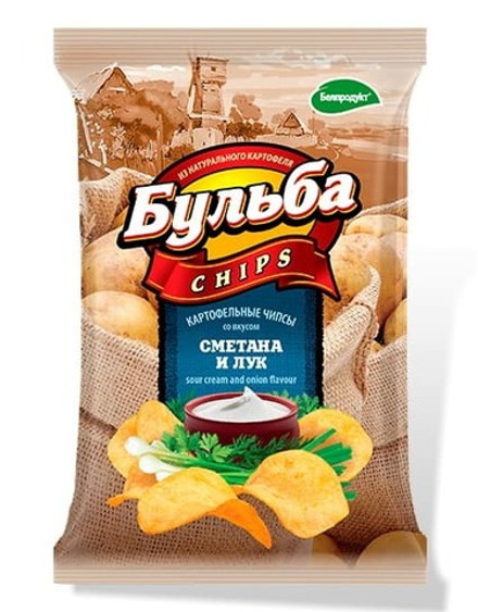 Чипсы "Бульба" 75г. Сметана лук