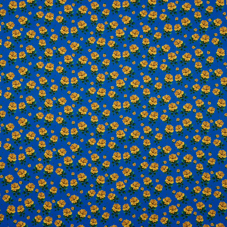 Тонкий шёлковистый хлопок с жёлтыми розами