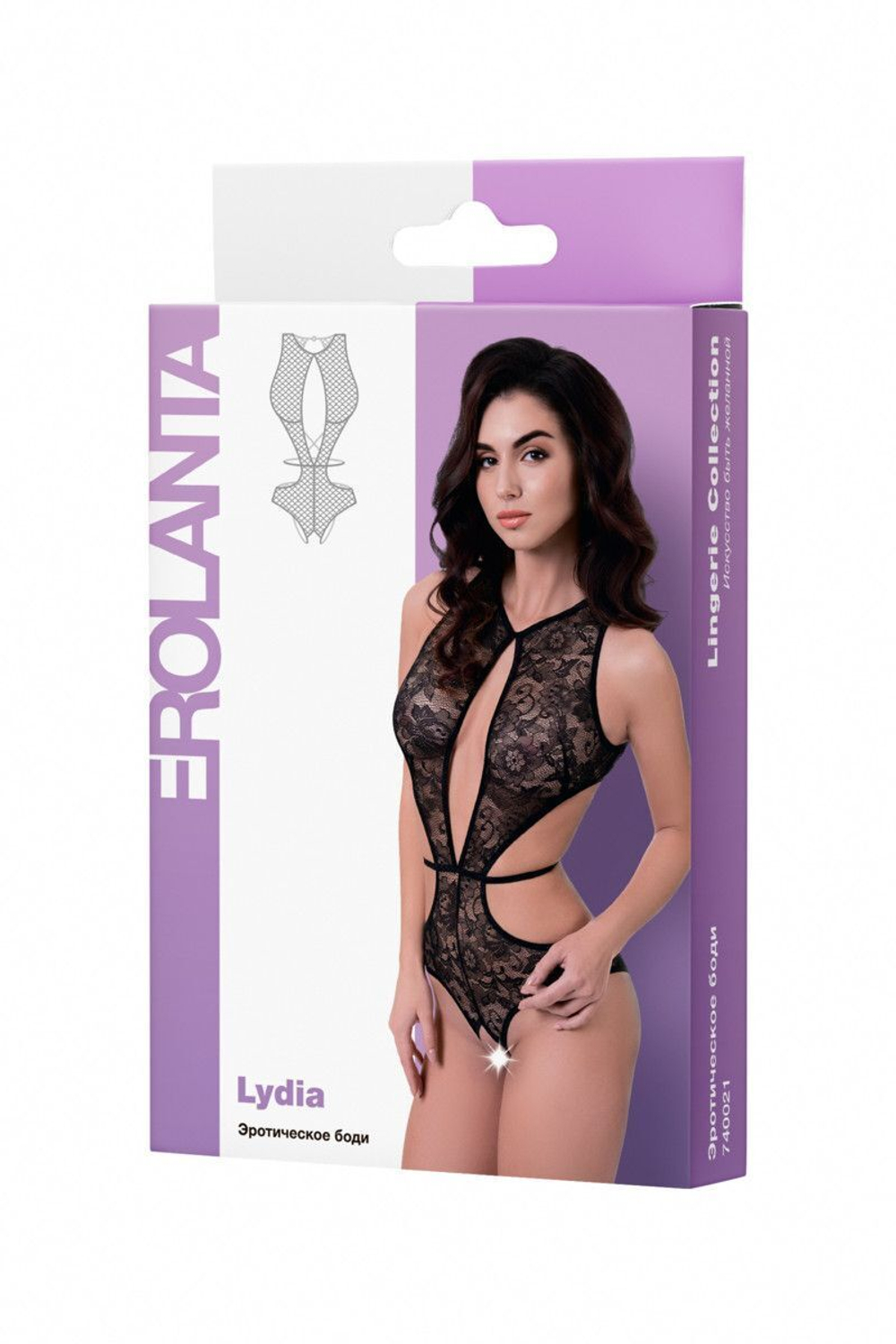 Эротическое боди из кружевного полотна Lydia (Размер: 42-44) (Цвет: черный)