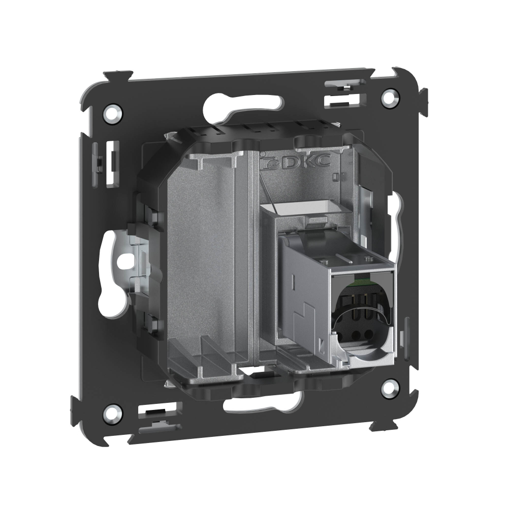 Компьютерная розетка RJ-45 в стену, кат.5e одинарная экранированная, "Avanti","Закаленная сталь"