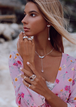 Серьги-трансформеры «Невесомость» с розовым кварцем