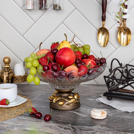 Фруктовница-конфетница Oliva Branch (Олива Бранч) Бронза Мейджи