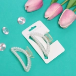 Заколка-краб для волос на блистере «Diana Collection - Olympia», цвет белый, 6см