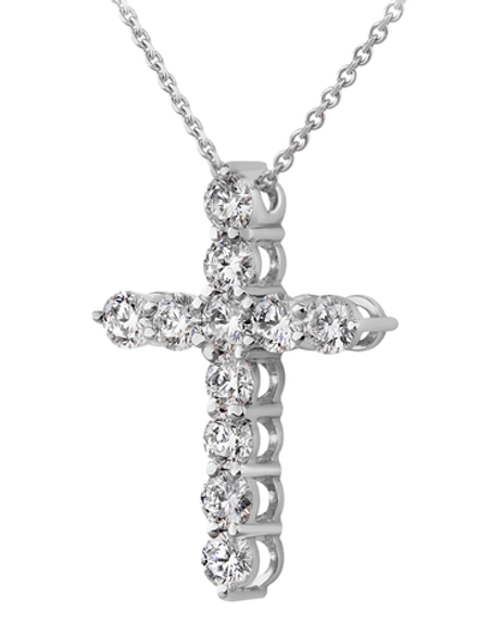 Колье-крест с бриллиантами массой 1.3ct