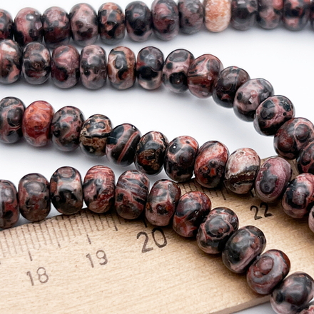 Риолит бусины, рондель, размер около 8*5 мм, цена за 16-17 шт (1/4 нити)