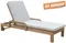 Шезлонг Rimini из массива акации с бежевым матрасом