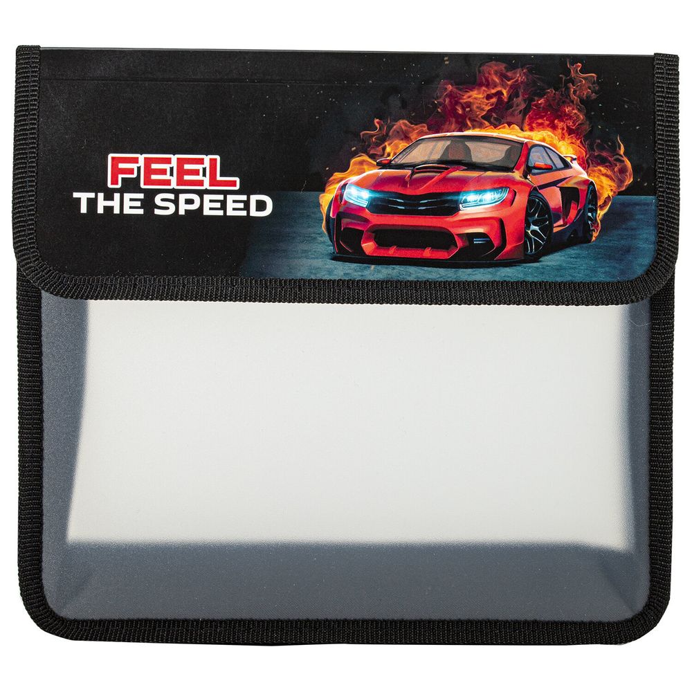 Папка для тетрадей ЮНЛАНДИЯ А5, пластик, 2 отделения, клапан на липучке, "Feel the speed", 270969