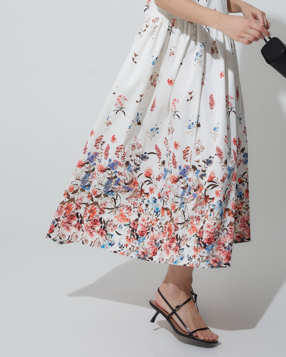 Платье из сатинового хлопка Макс Мара цветы
