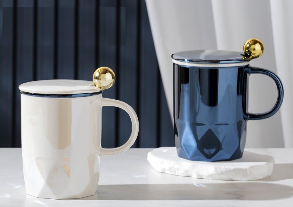 GAEM Кружка с крышкой и ложкой, 330 мл, L12 W8 H13 см, 2в.