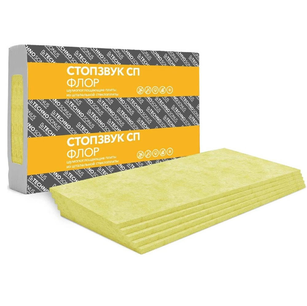 Плита шумопоглощающая TechnoSonus TechnoSonus СтопЗвук СП Флор 1200х600х20 мм 8 шт