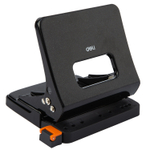 Дырокол DELI, до 25 листов, металлический корпус, черный