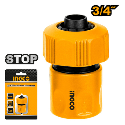 Соединитель пластмассовый быстросъемный для шланга 3/4" INGCO HHCS01341
