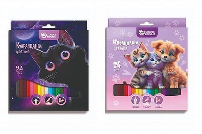 Карандаши 24цв. "Микс для девочек" шестигран. корп. дерев. карт. уп. (Schoolformat)