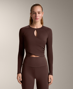 Oysho Лонгслив Comfortlux, коричневый