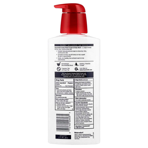 Eucerin, Eczema Relief, крем для душа, 400 мл (13,5 жидк. унц.)