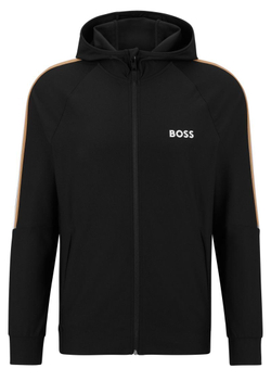 Куртка теннисная BOSS x Matteo Berrettini Zip-Up Hoodie In Active-Stretch Jersey With Logo - Black