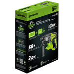 Перфоратор акк. Greenworks RH324, 24V, б/щет, SDS+, 2 Дж, 4500 уд/мин, 24 мм,1х2Ач,ЗУ (3803007CUA)