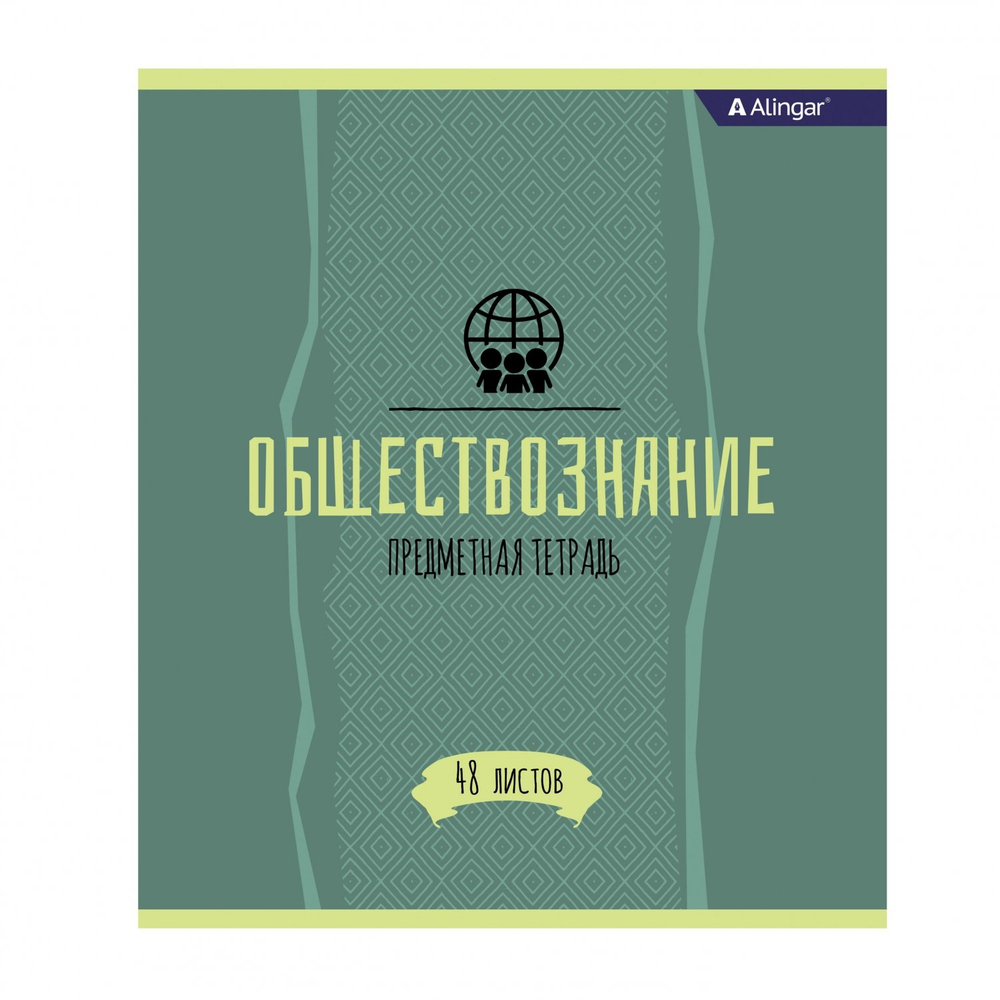 Тетрадь предметная "Обществознание" А5 48л., со справочным материалом, скрепка, мелованный картон (стандарт), блок офсет, Alingar "Простое решение"