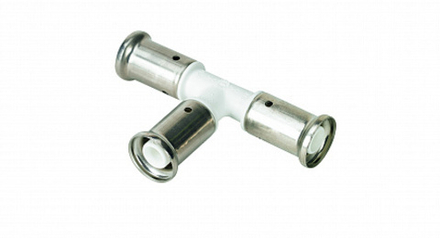 Тройник равнопроходный, HENCO(ХЕНКО) ПВДФ пресс (белый), 32x32x32