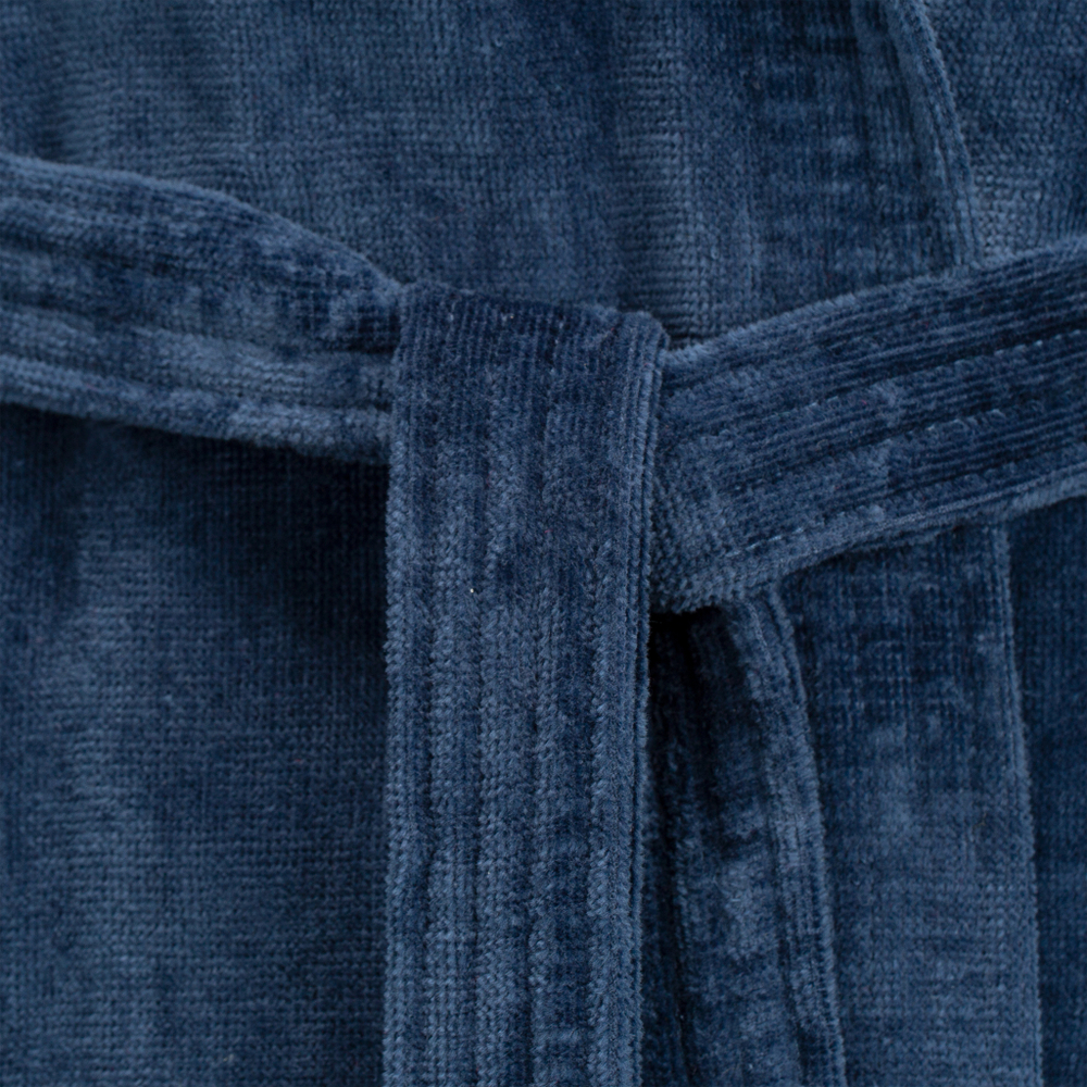 Халат велюровый Vossen Texas winter night 476 темно-синий