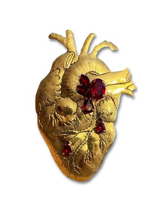 Брошь СЕРДЦЕ со стразами (под заказ)