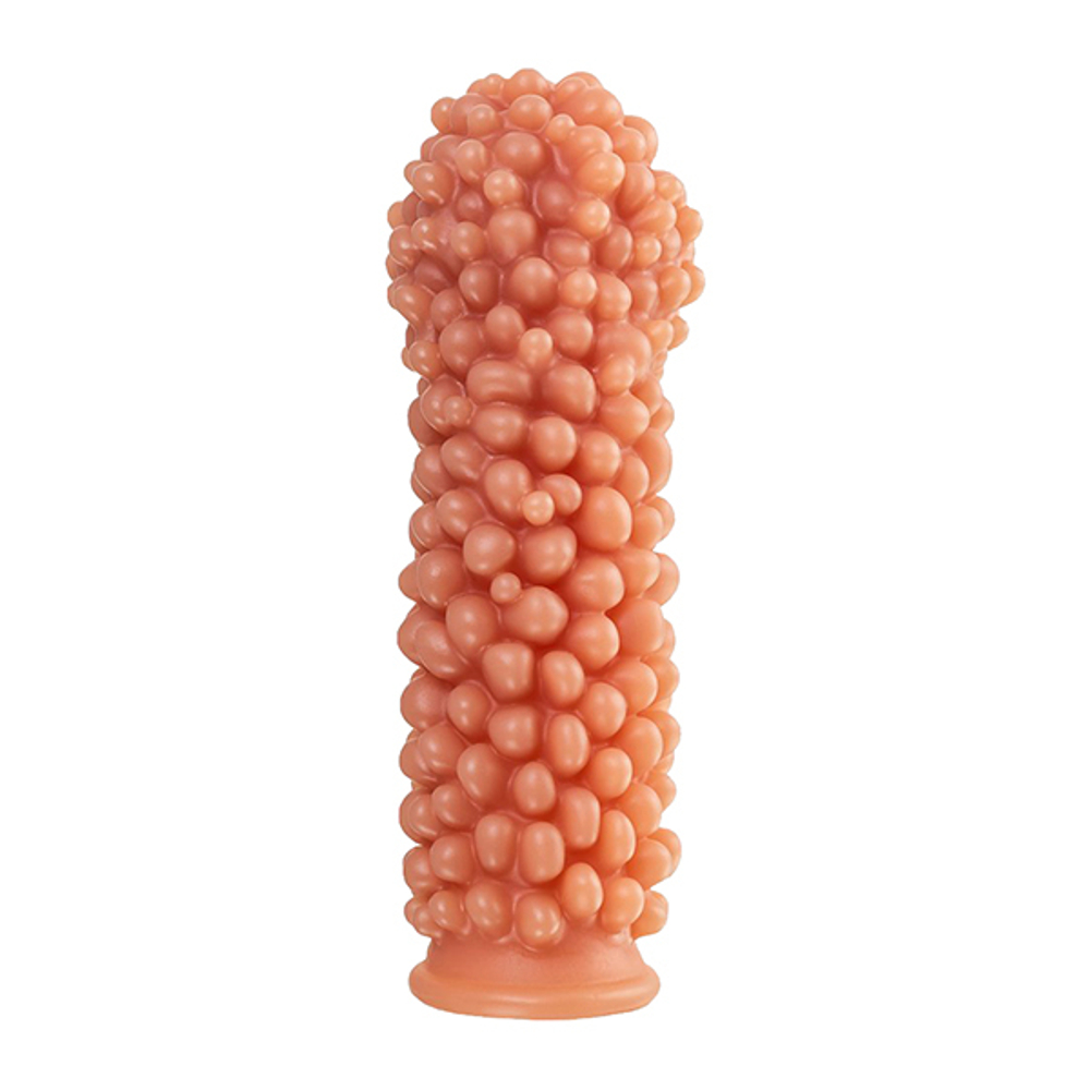 Телесная насадка 16,5см с мягкими пузырьками Kokos Penis Sleeve 001 L Size