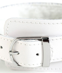 Белые кожаные наручники ToyFa Theatre 701001