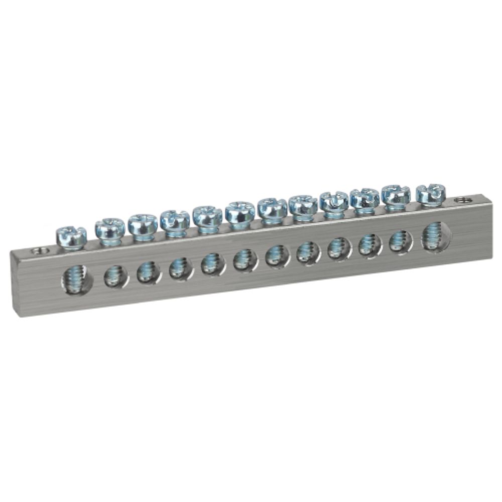 Шина ЭРА NO-224-85 PEN земля-ноль 6х9мм 12/2 никелированная с креплениями по краям