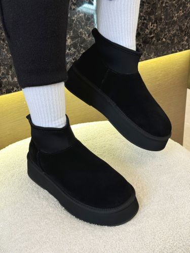 Низкие черные угги с неопреновым голенищем