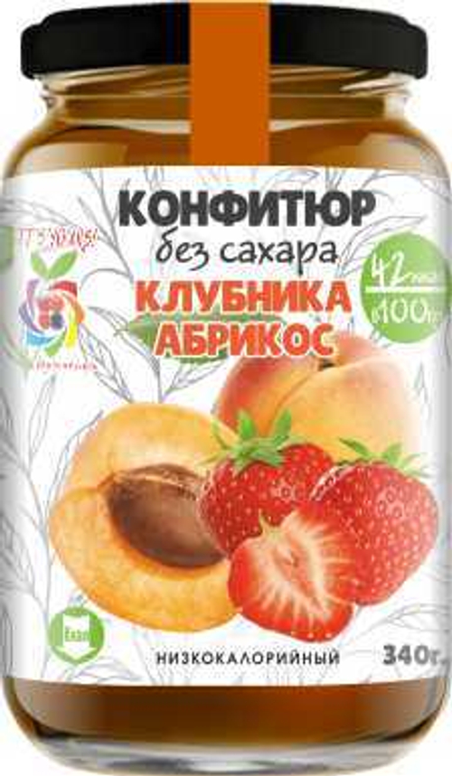 Низкокалорийный Конфитюр КЛУБНИКА + АБРИКОС / без сахара / 340 г / IT'S YOURS