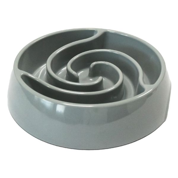 Миска SuperDesign меламиновая для медленного поедания Торнадо 900 мл, серая