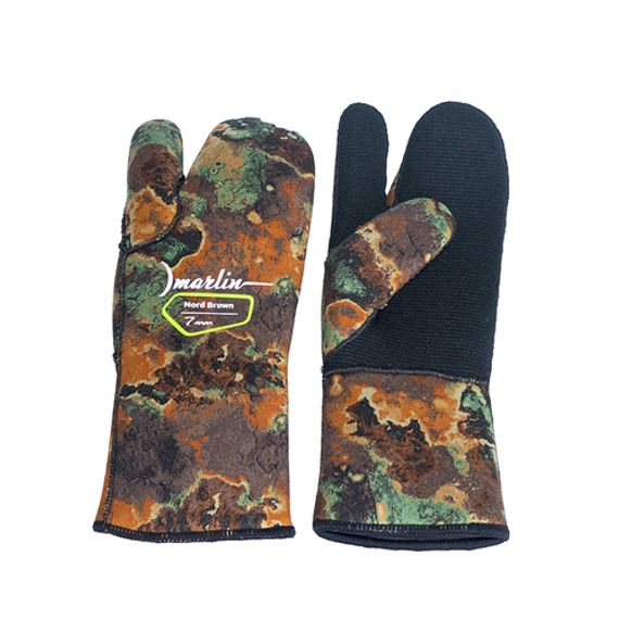 Перчатки трехпалые Marlin Nord 7 мм Коричневые
