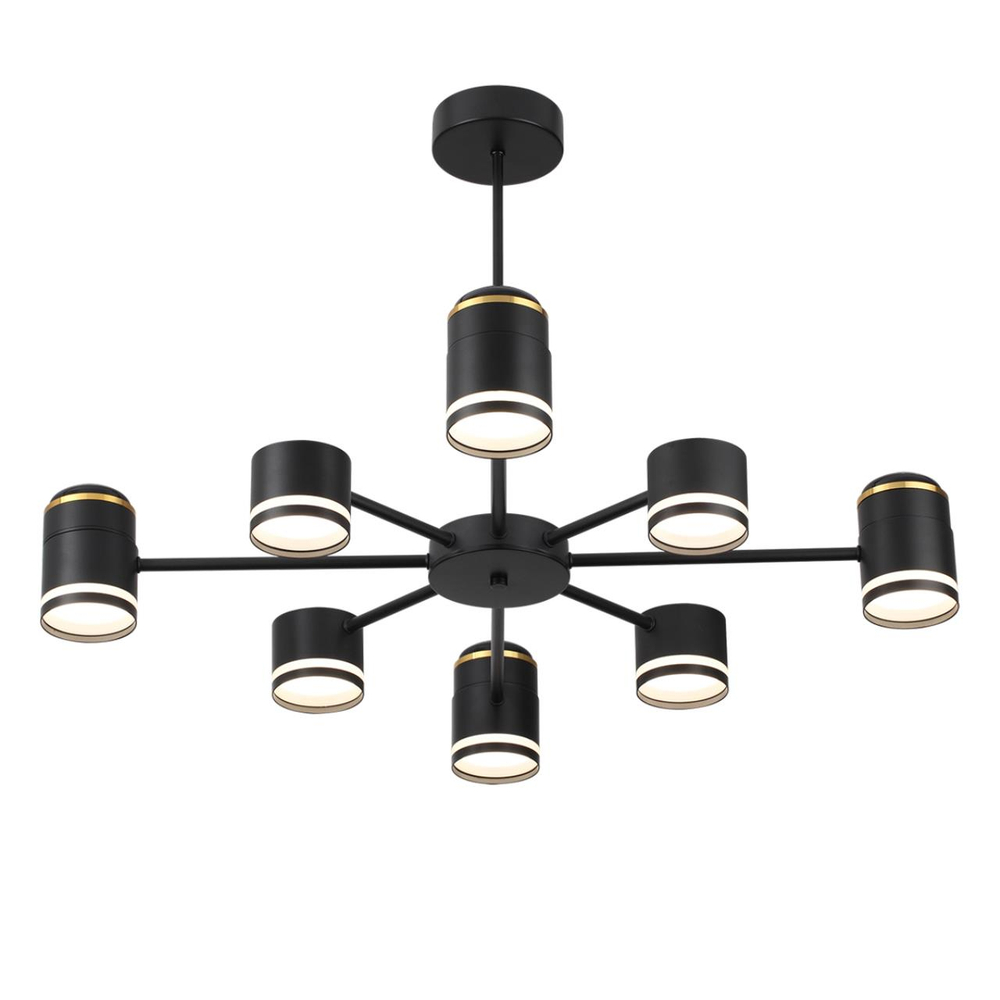 8234/8C COMFI LN25 000 черный, металл/акрил Люстра потолочная GX53 LED 8*10W + LED-проектор 4*5W 2700К 220V VIRSAVA