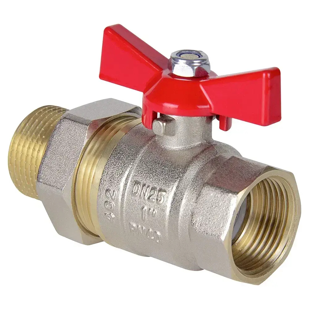 Кран шаровой TEBO 3/4" с американкой (бабочка)