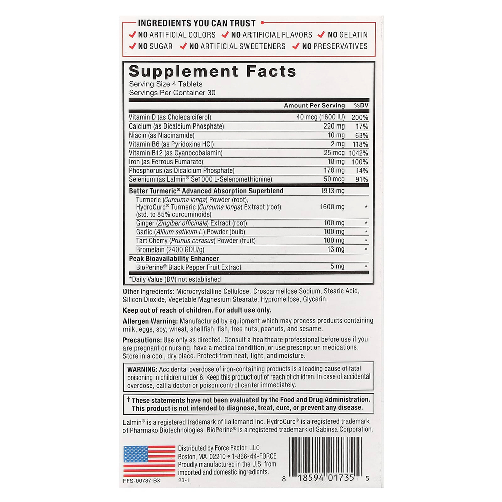 Force Factor, Better Turmeric®, 120 таблеток