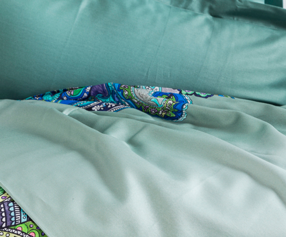 Постельное белье 2 спальное евро макси Mirabello Mariposa зеленое