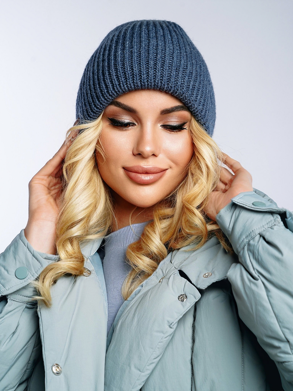 Шапка вязаная "Fishka" Джинса